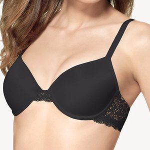 Wacoal Classic Charms Contour Underwire Bra Black‎ Lace Size 34DD